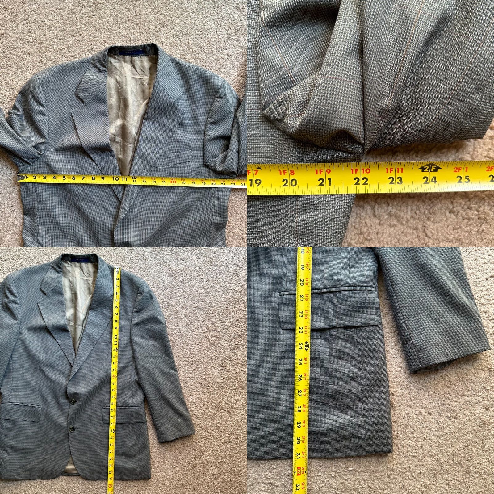 Chaps Chaps Ralph Lauren Blazer Mens 44R Wool Two-Button Notch Gray Solid Jacket Size 44R - 8 Thumbnail