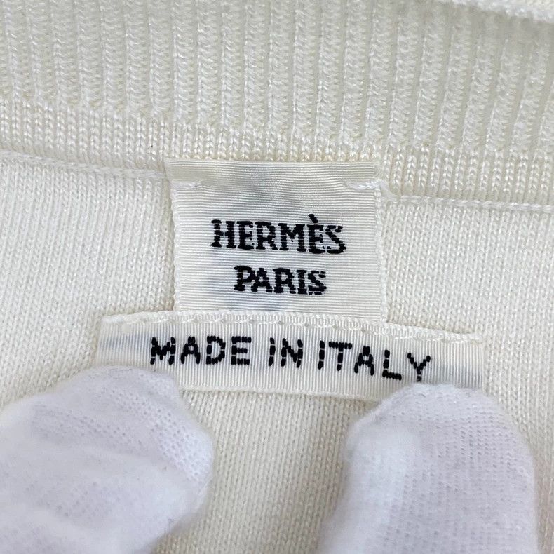 Hermes Beige Letter Patterned Knit Long Sleeve Top-2506 Size US XXS / EU 40 - 5 Thumbnail