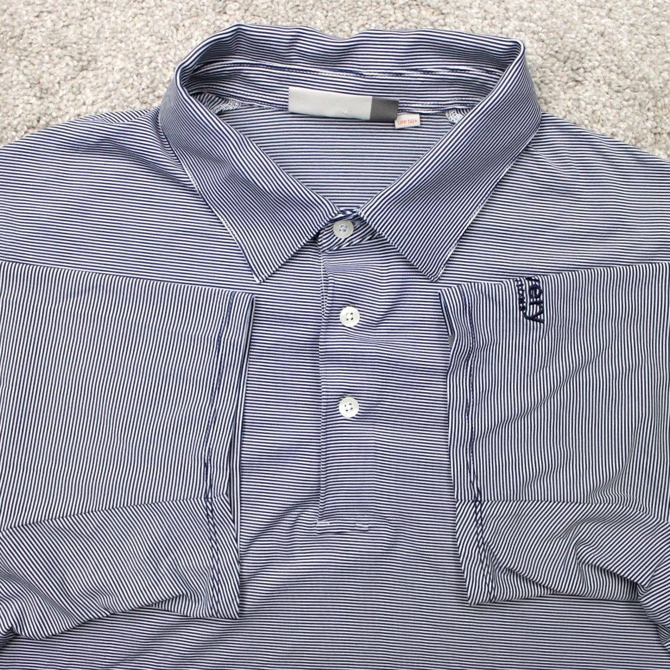 KJUS Kjus Shirt Men 54 XL Blue/White Soren Stripe Polo Stretch Short Sleeve Pullover Polo Shirt Size US XL / EU 56 / 4 - 2 Thumbnail