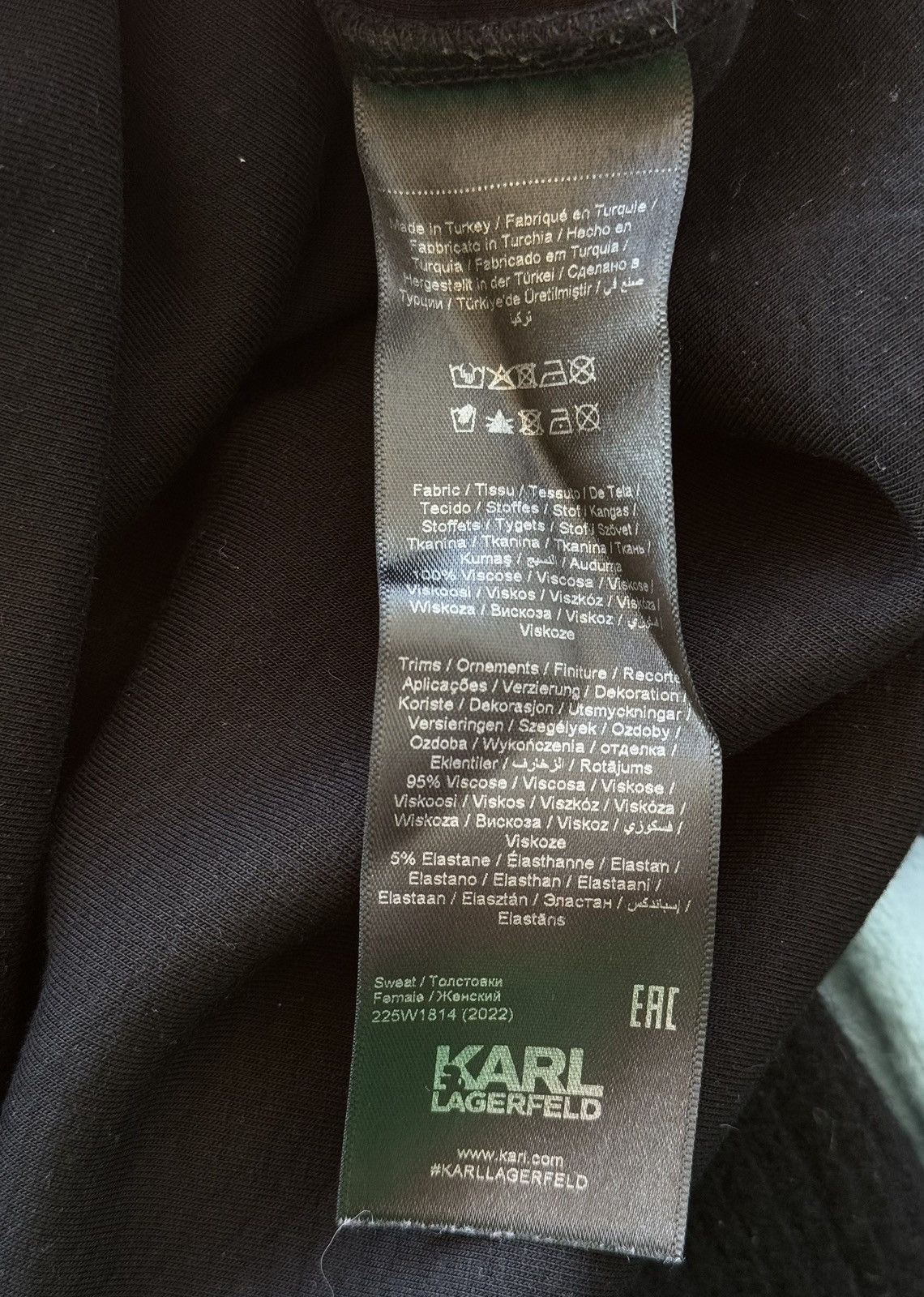 Designer × Karl Lagerfeld Karl Lagerfeld centre logo sweatshirt black Size M / US 6-8 / IT 42-44 - 6 Thumbnail