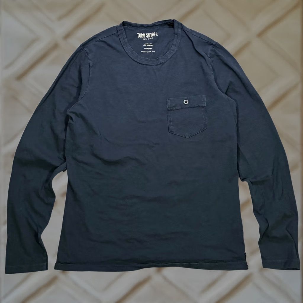 Todd Snyder Todd Snyder New York Dark Blue Long Sleeve Pocket T Shirt Men's S Size US S / EU 44-46 / 1 - 1 Thumbnail