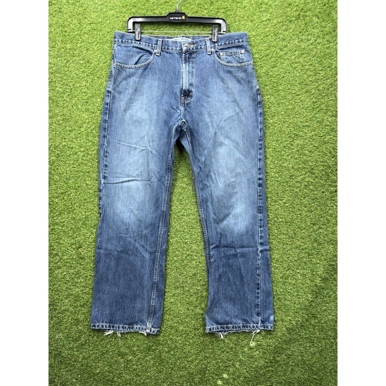Harley Davidson VINTAGE Harley-Davidson Jeans Mens 38x32 Relaxed Straight Denim Blue 90s Grunge Biker Size US 38 / EU 54 - 2 Thumbnail