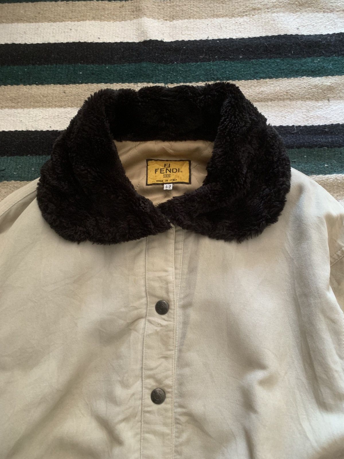 Fendi × Fragment Design ⚡️RARE⚡️Vintage 70s Fendi Varsity Bomber jacket Letterman Size US L / EU 52-54 / 3 - 10 Thumbnail