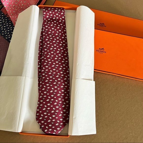 Hermes Hermes 5563MA Counting Sheep Printed Silk Tie Size ONE SIZE - 3 Thumbnail