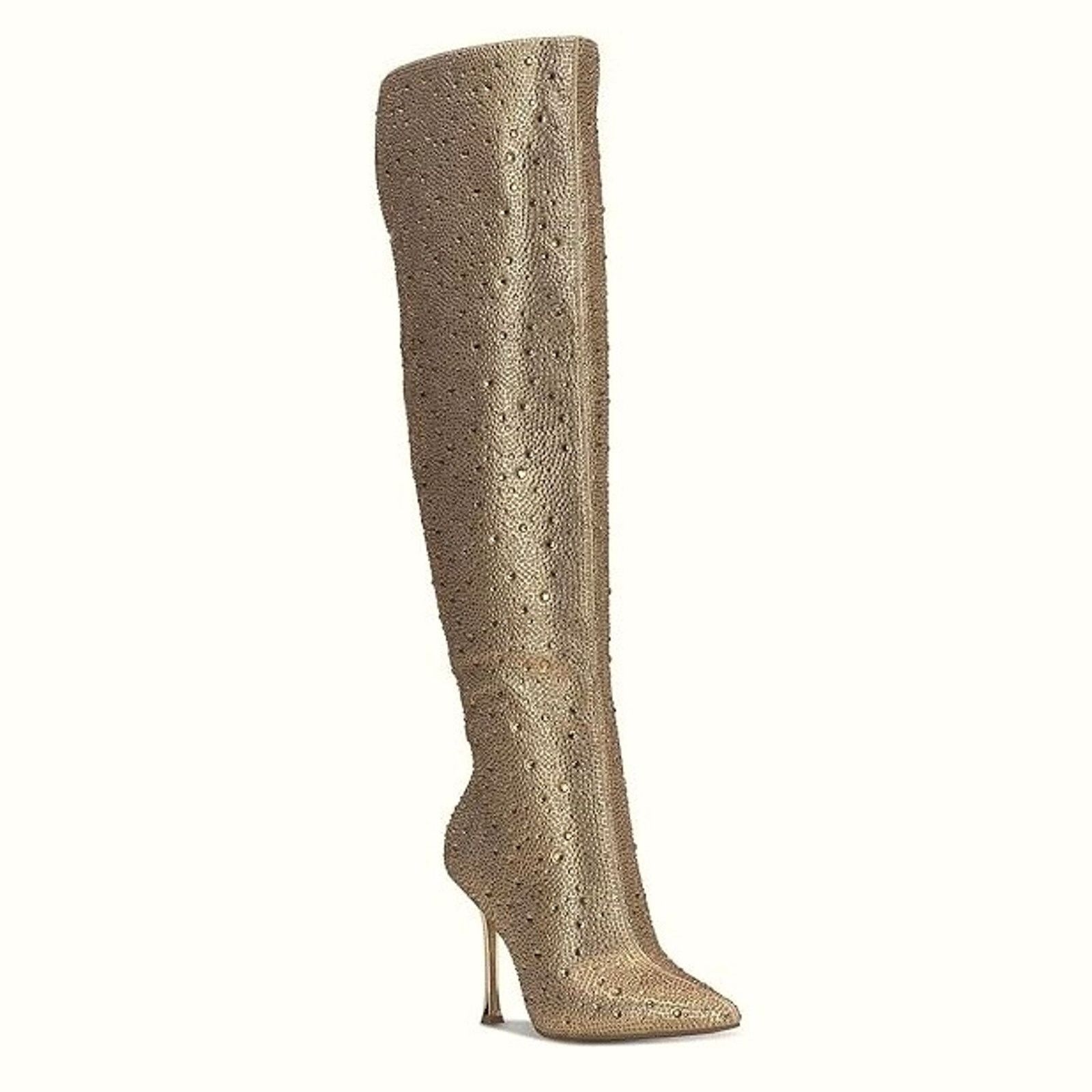 The Unbranded Brand I.N.C. Int Concepts Gold Rhinestone Chic High Boots Size 5 Size US 5 / IT 35 - 1 Thumbnail