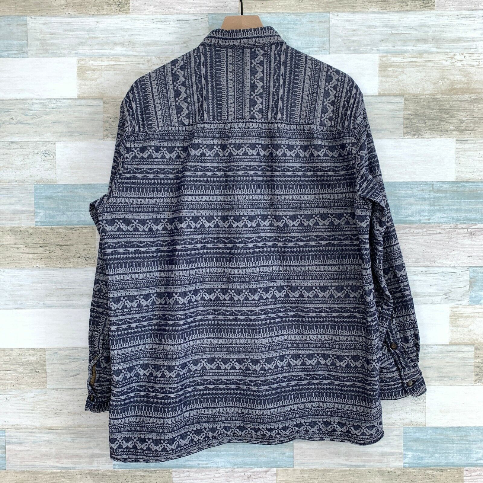 The Territory Ahead The Territory Ahead Aztec Jacquard Shirt Blue Mens M Tall MT Size US M / EU 48-50 / 2 - 5 Thumbnail