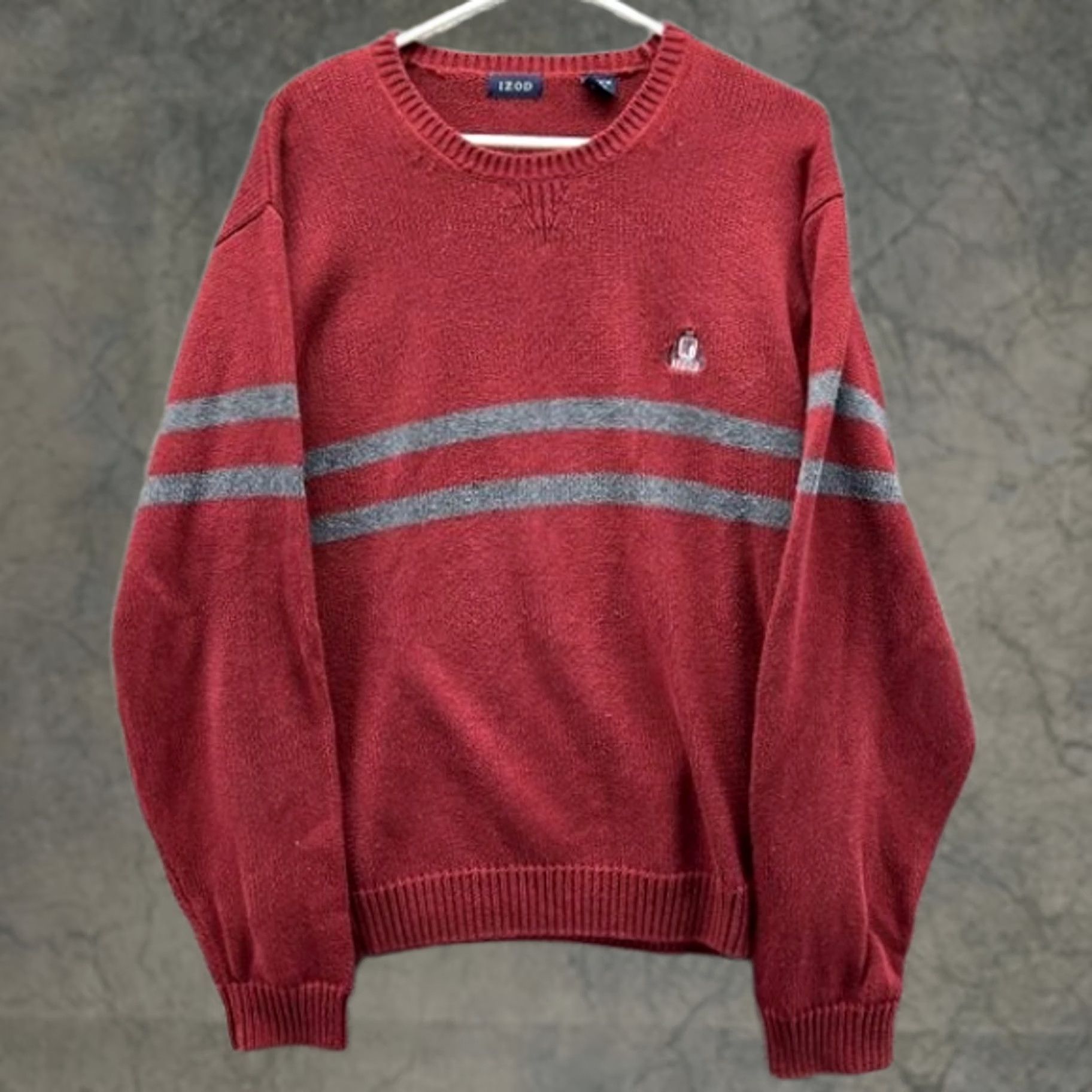Izod VINTAGE Izod Sweater Men Small Red Pullover Crewneck Cotton Fleece Knitted Chunky Vtg Size US S / EU 44-46 / 1 - 1 Thumbnail