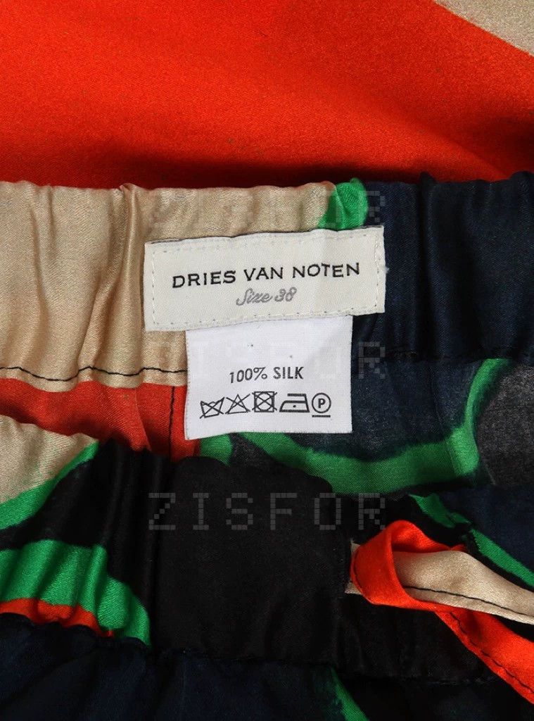 Dries Van Noten Dries Van Noten size:38 Silk pattern printed wide-leg pant Size 37" - 6 Thumbnail