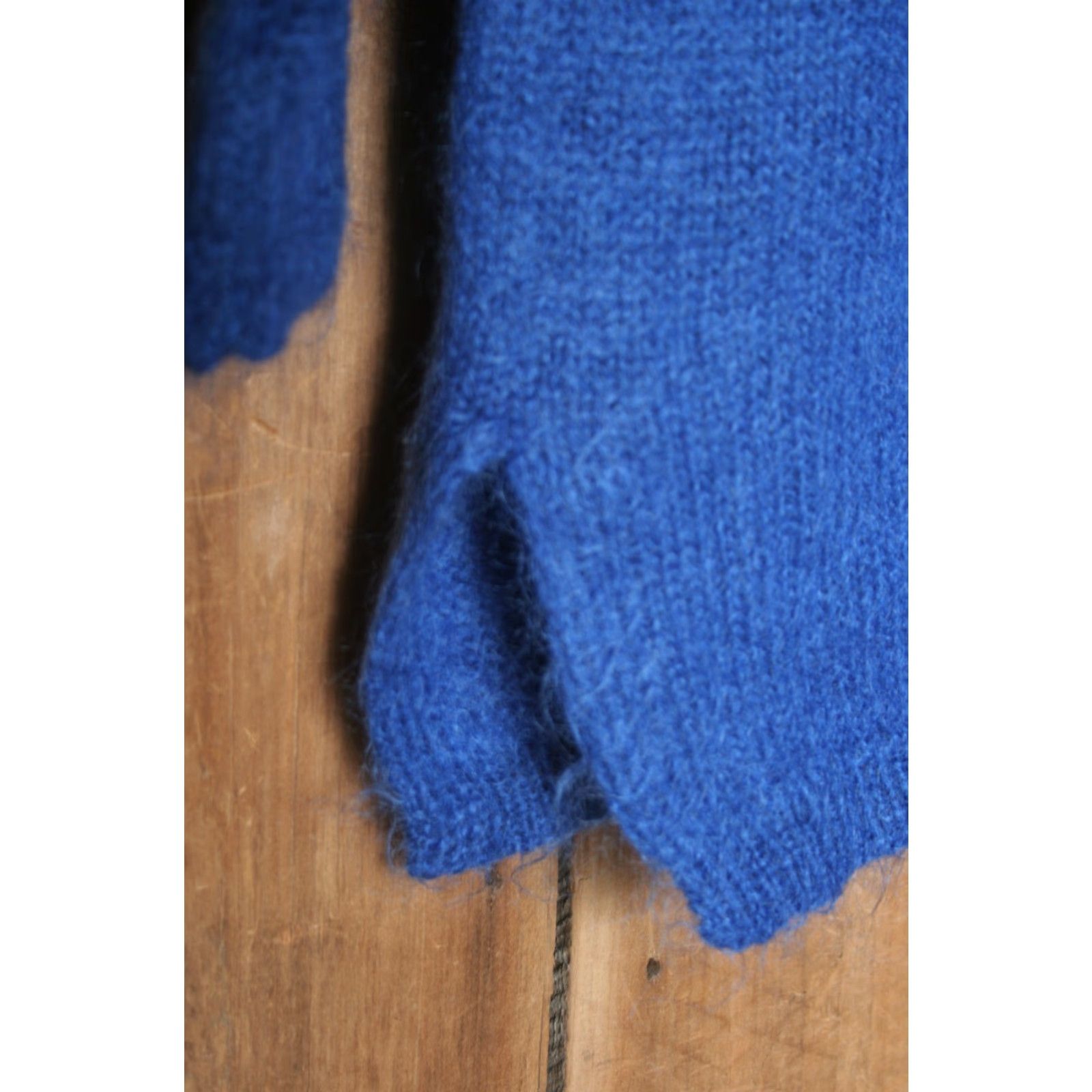 Vintage AUGUST SILK KNITS Catherine Lover Blue Mohair Blend 3/4 Sleeve Cardigan Sz. S Womens Knit Cardigan Blue Mohair Size S / US 4 / IT 40 - 6 Thumbnail