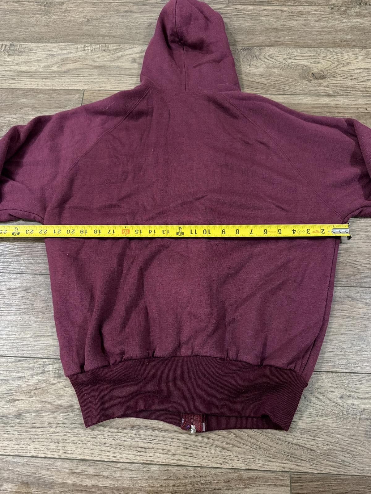 Other Vintage 90s Burgundy Thermal Lined Hoodie Blank Grunge Skate Size US M / EU 48-50 / 2 - 7 Thumbnail