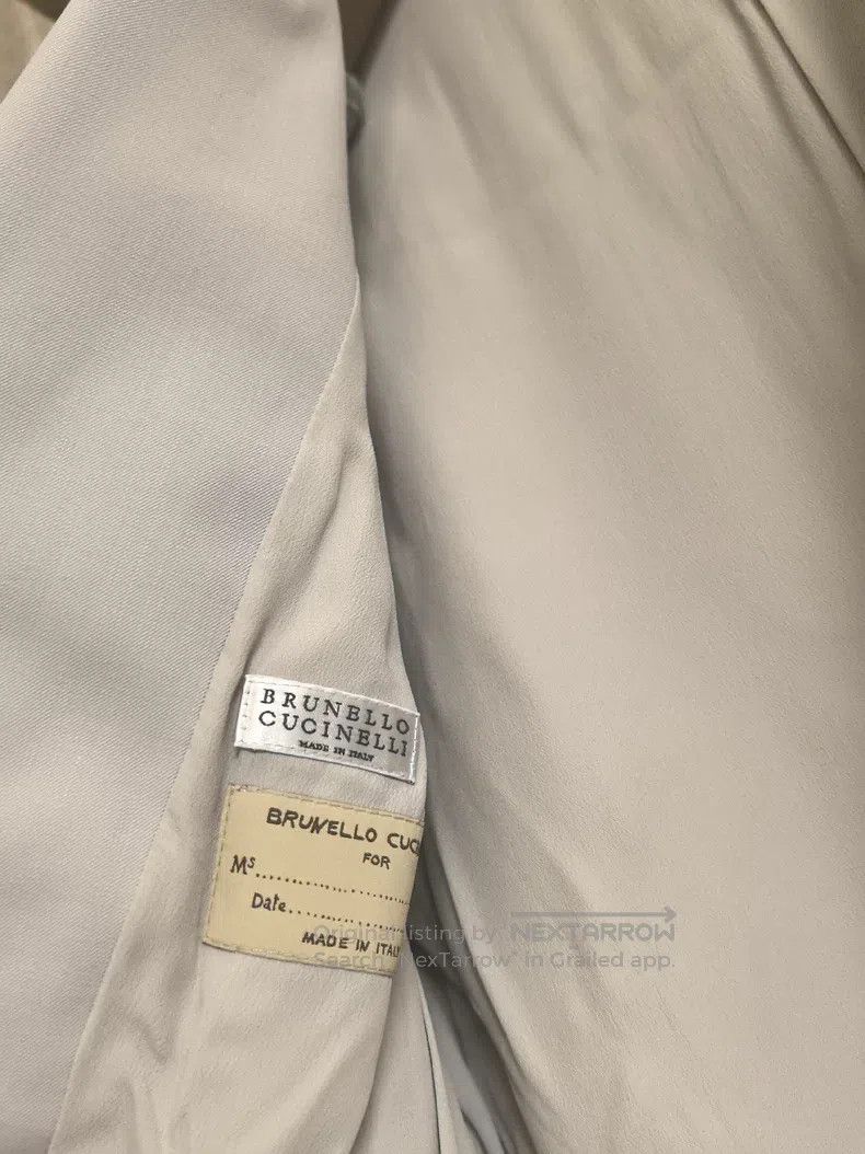 Brunello Cucinelli Brunello Cucinelli Luxurious grey wool coat with silver th Size S / US 4 / IT 40 - 3 Thumbnail