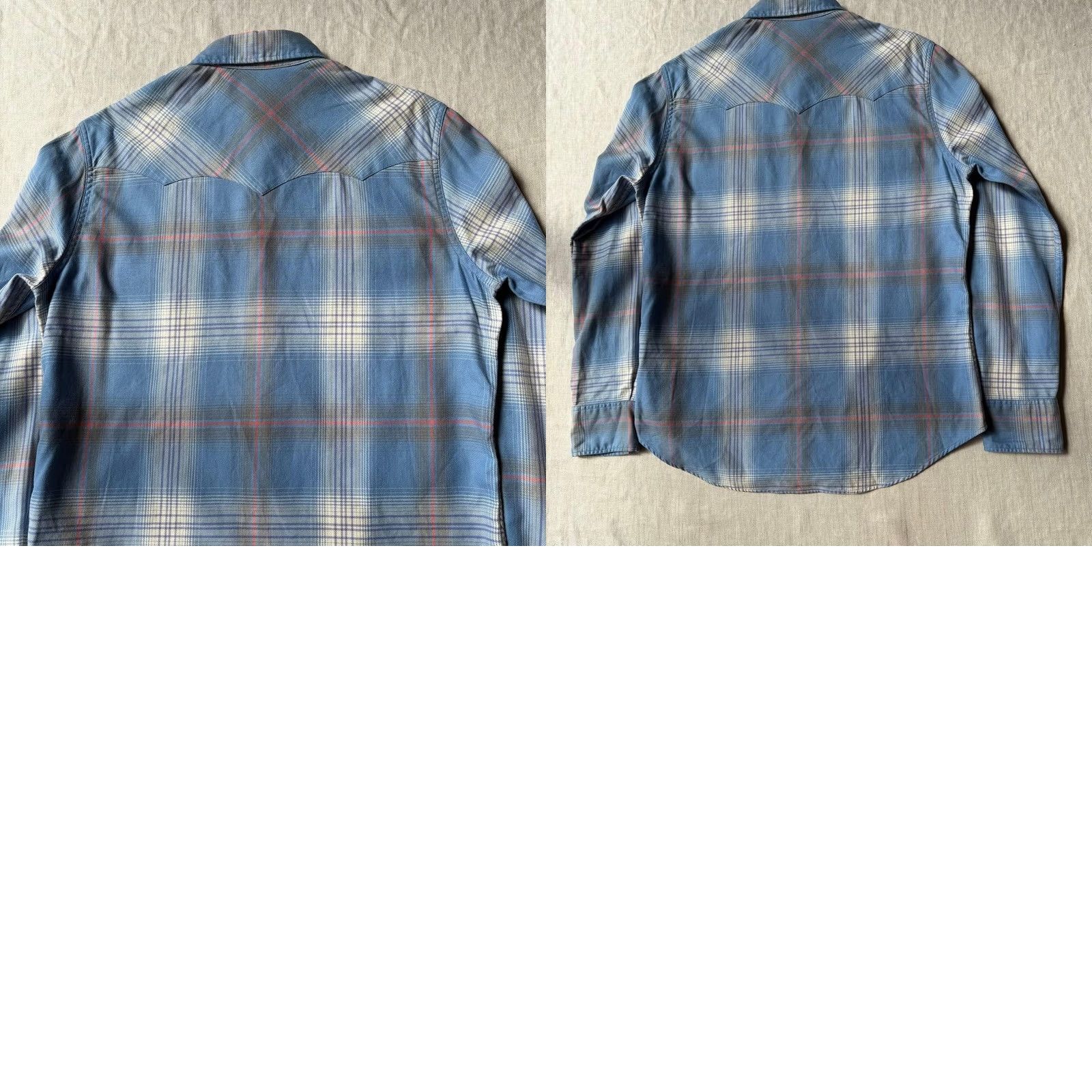 Ralph Lauren RRL RALPH LAUREN WESTERN SHIRT MEN M BLUE COTTON PLAID SHADOW CHECK USED Size US M / EU 48-50 / 2 - 8 Thumbnail