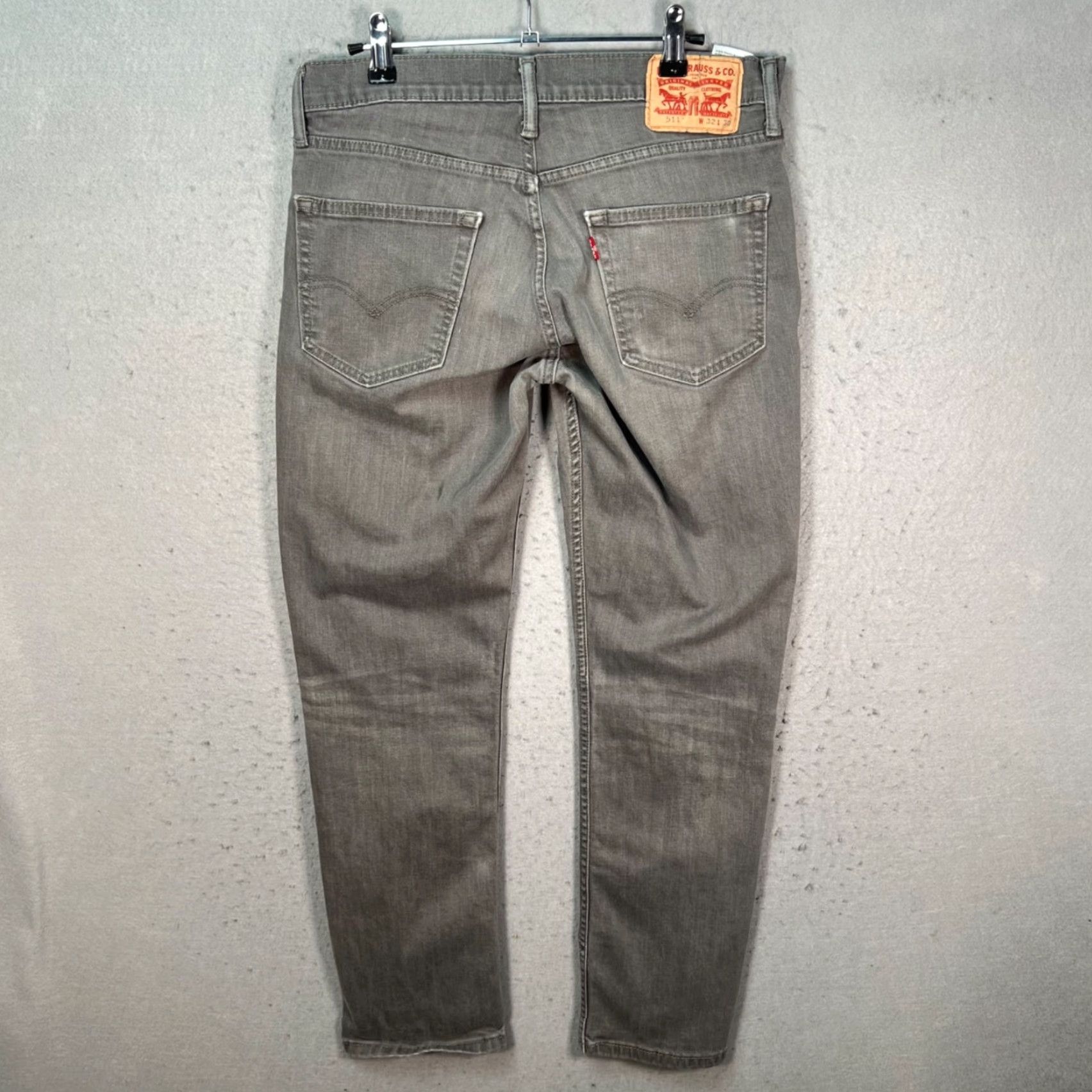 Levi's Levis 511 Slim Jeans 32 x 28 Gray Cotton Blend Denim Men Pockets 5-Pocket Logo Vintage: No Size US 32 / EU 48 - 2 Thumbnail