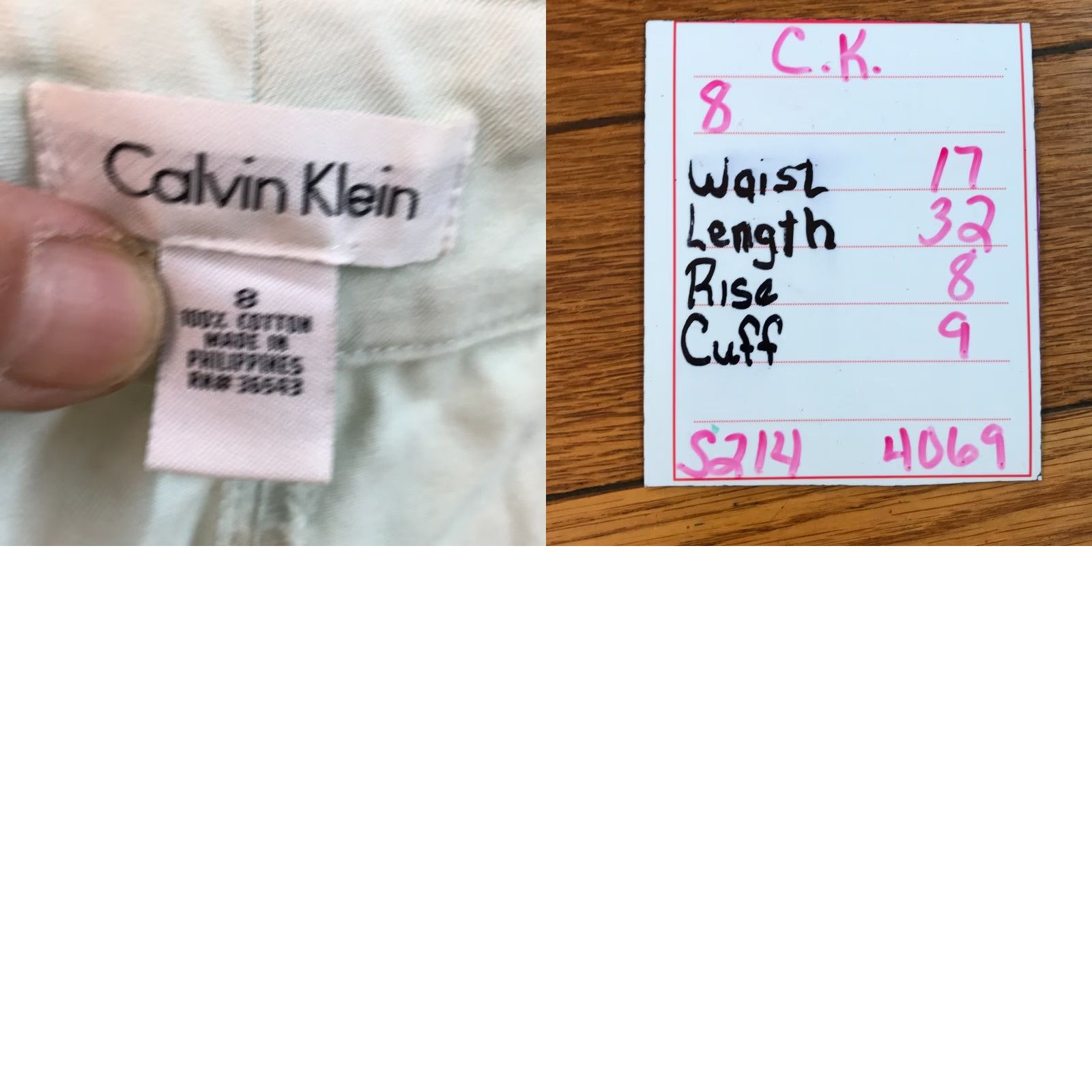Calvin Klein Calvin Klein Dress Pant Women Flat Front Pista Green Size 8 100% Cotton Casual Trousers Pants Size 30" / US 8 / IT 44 - 8 Thumbnail