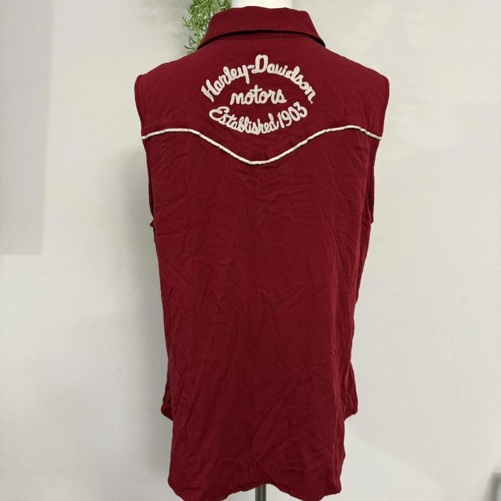 Harley Davidson Burgundy Vintage Biker Harley Davidson Embroidered Birds Size US L / EU 52-54 / 3 - 2 Thumbnail