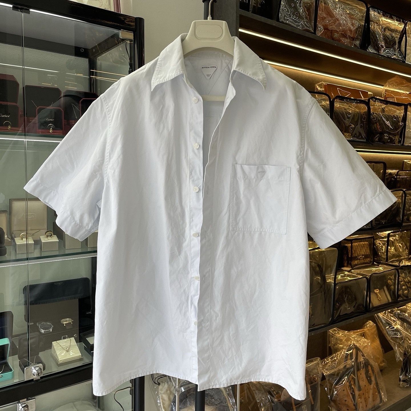 Bottega Veneta Bottega Veneta White Cotton Short Sleeve Shirt Size 46 Size US S / EU 44-46 / 1 - 1 Thumbnail