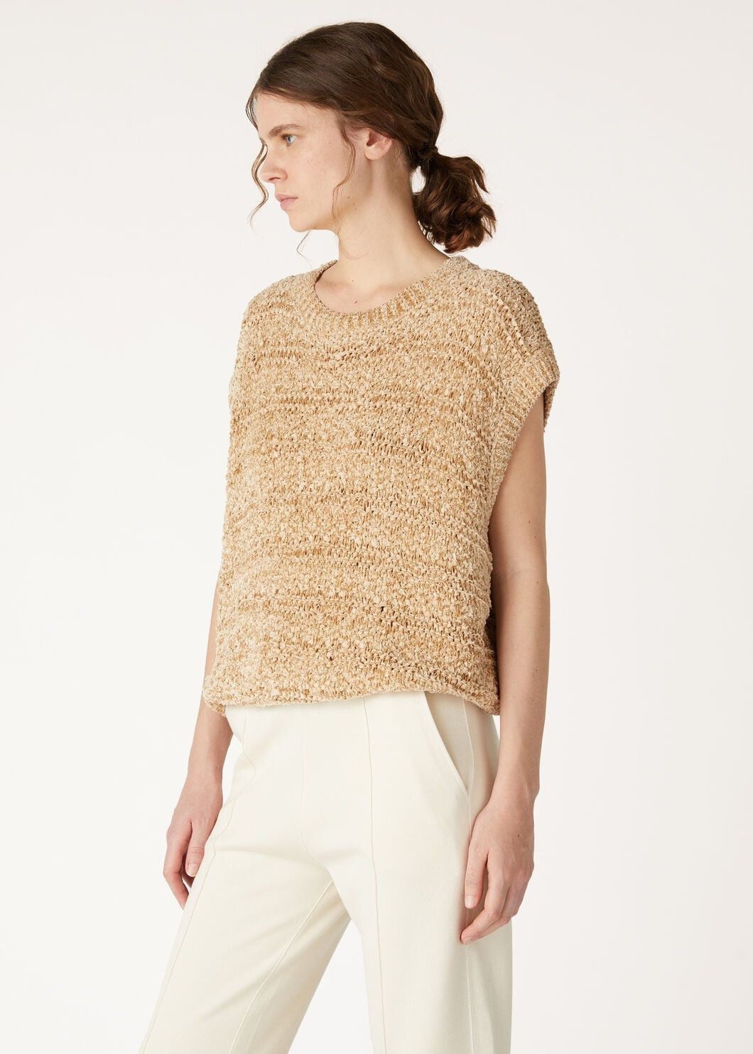 Loro Piana o1w1db10825 FAO8347 Val D'egua Crewneck Sweater in Beige Size L / US 10 / IT 46 - 4 Thumbnail