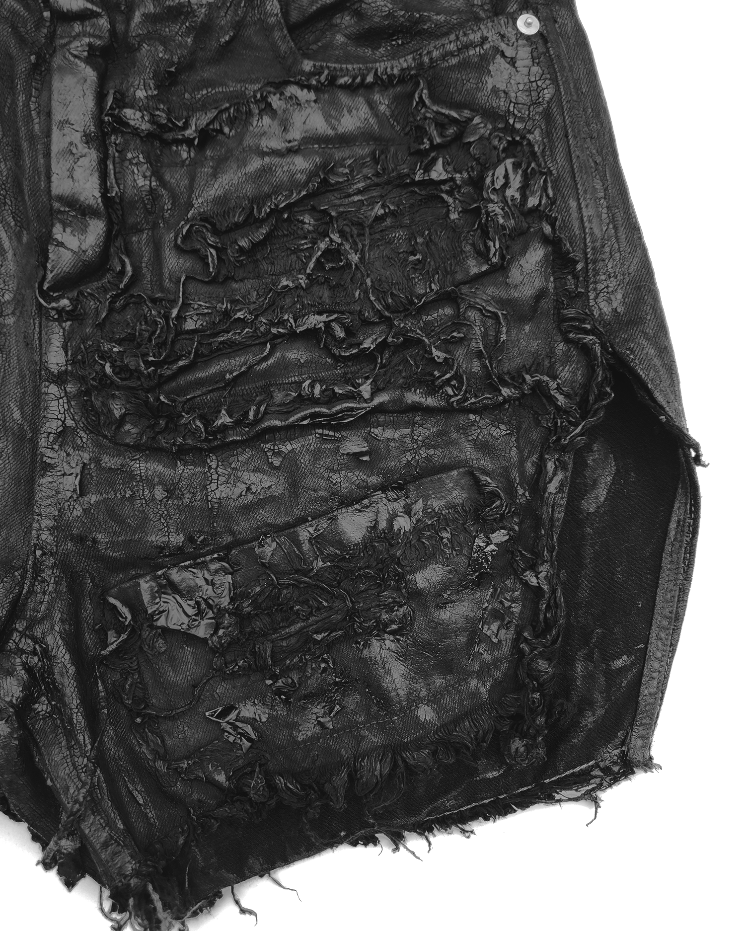 Rick Owens Rick Owens Coated Denim Distressed Cut Off Shorts Size 30" / US 8 / IT 44 - 4 Thumbnail