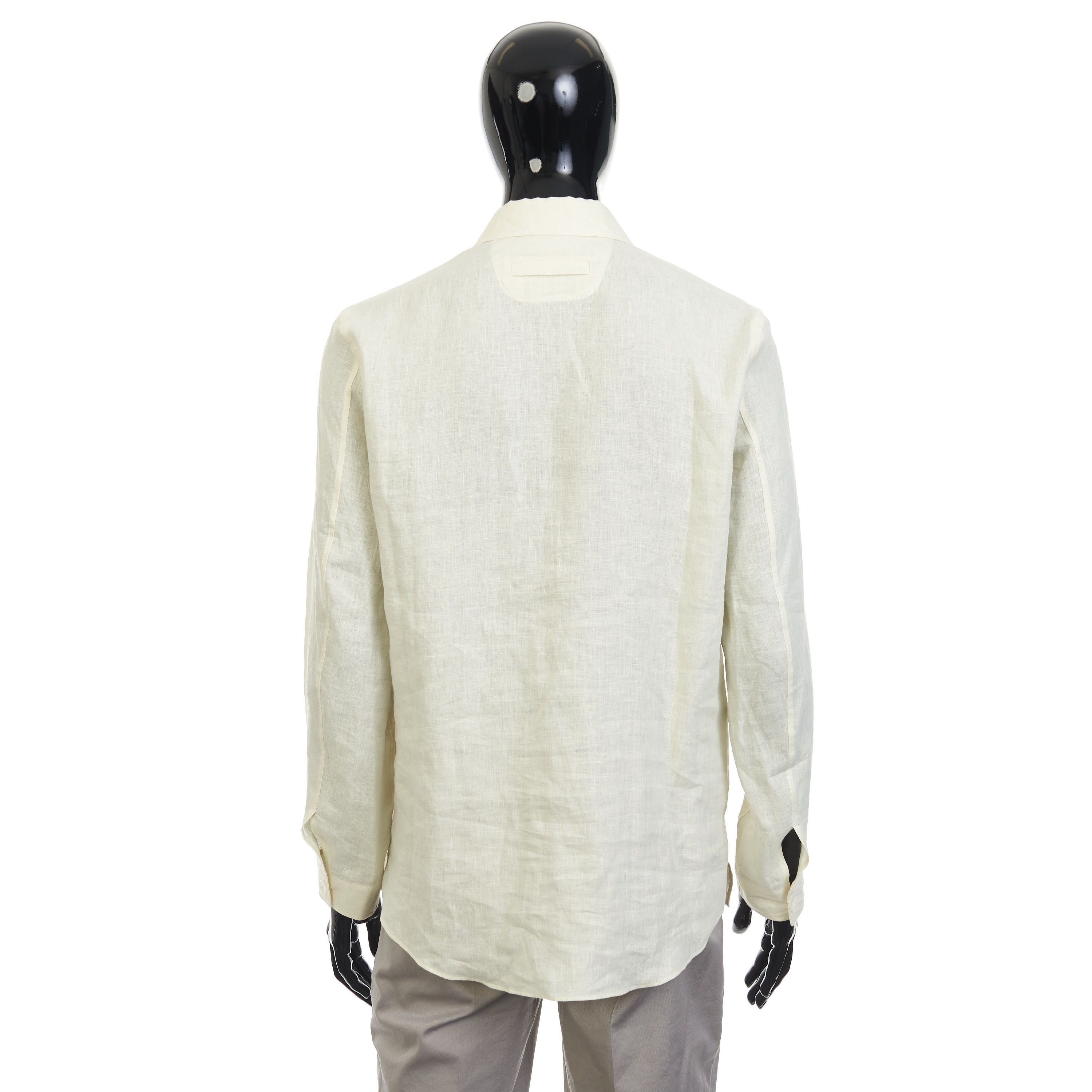 Ermenegildo Zegna Light Yellow Oasi Lino Polo Shirt with Vareuse Collar Size US S / EU 44-46 / 1 - 5 Thumbnail