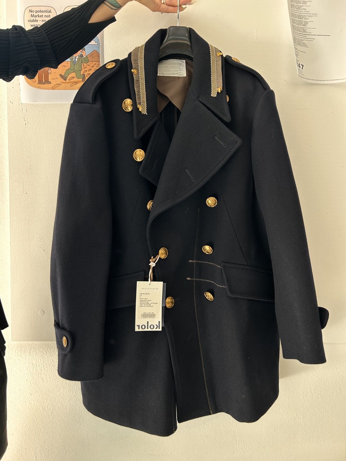 Kolor Kolor FW25 Peacot Navy Military Coat Size US S / EU 44-46 / 1 - 5 Thumbnail