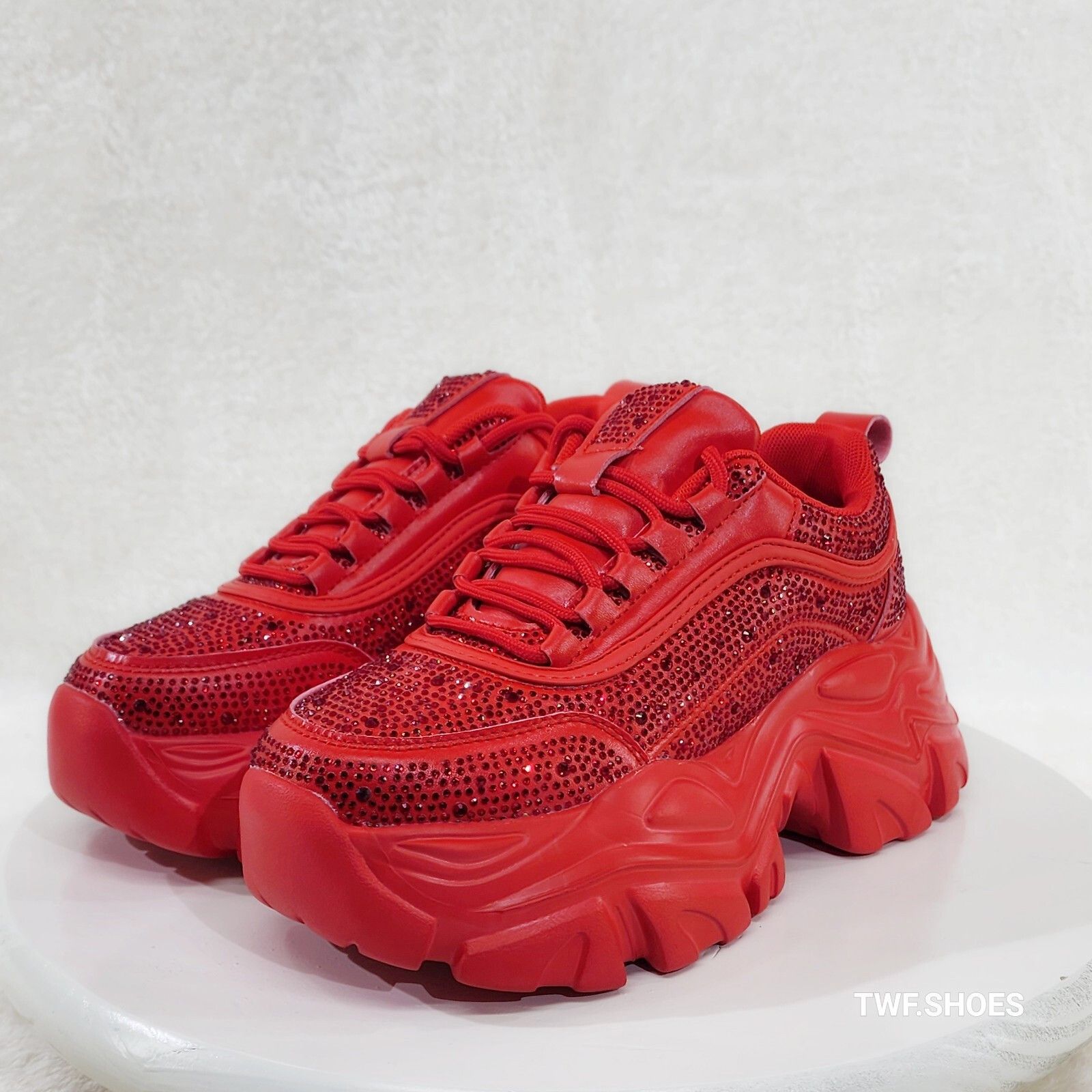 Other Cush Sport Rhinestone Comfy Platform Light Weight Sneakers R Size US 7 / IT 37 - 8 Thumbnail