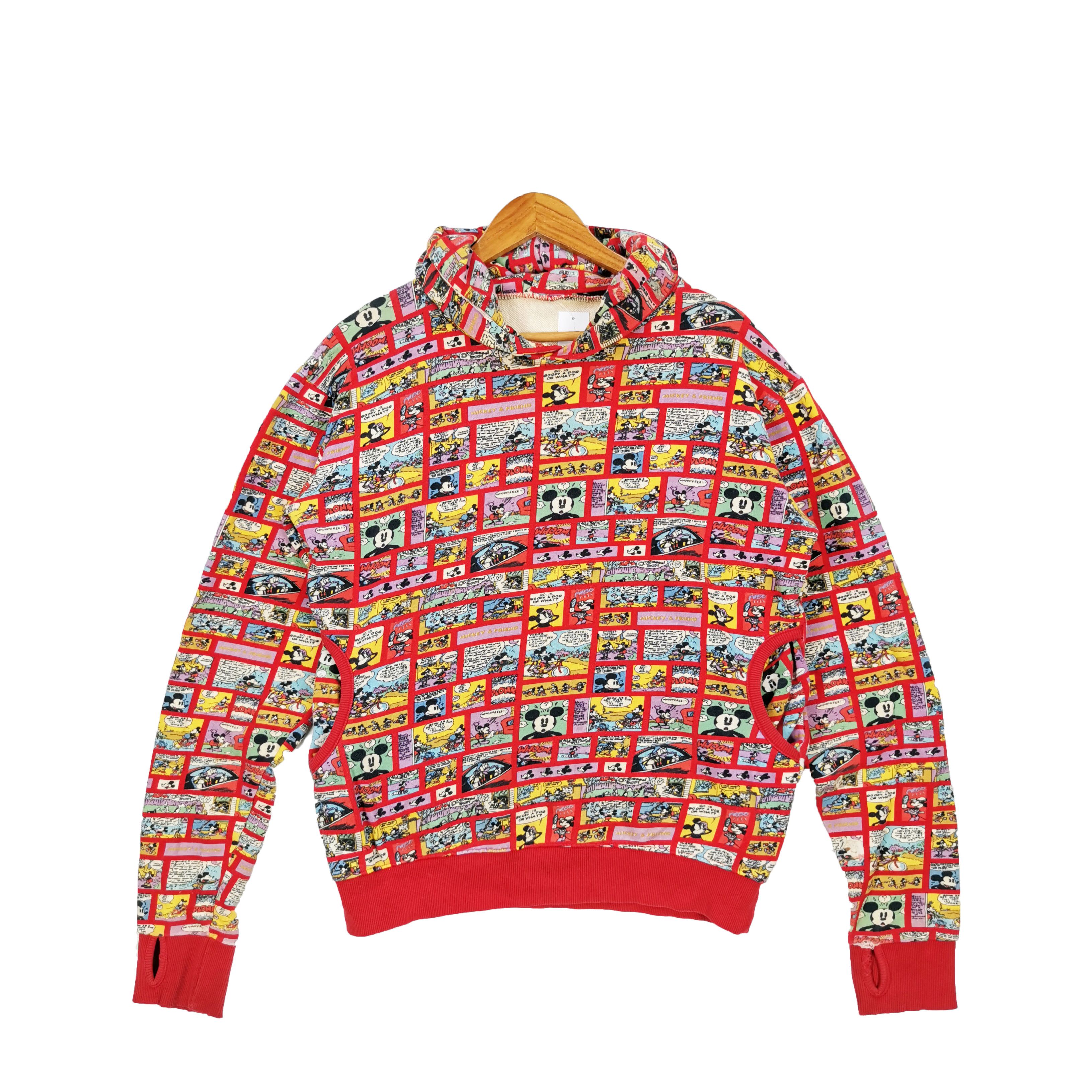 Cartoon Network × Mickey Mouse × Vintage Vintage Mickey Mouse Sweater Hoodie Over Print Sweatshirt Size US M / EU 48-50 / 2 - 1 Thumbnail