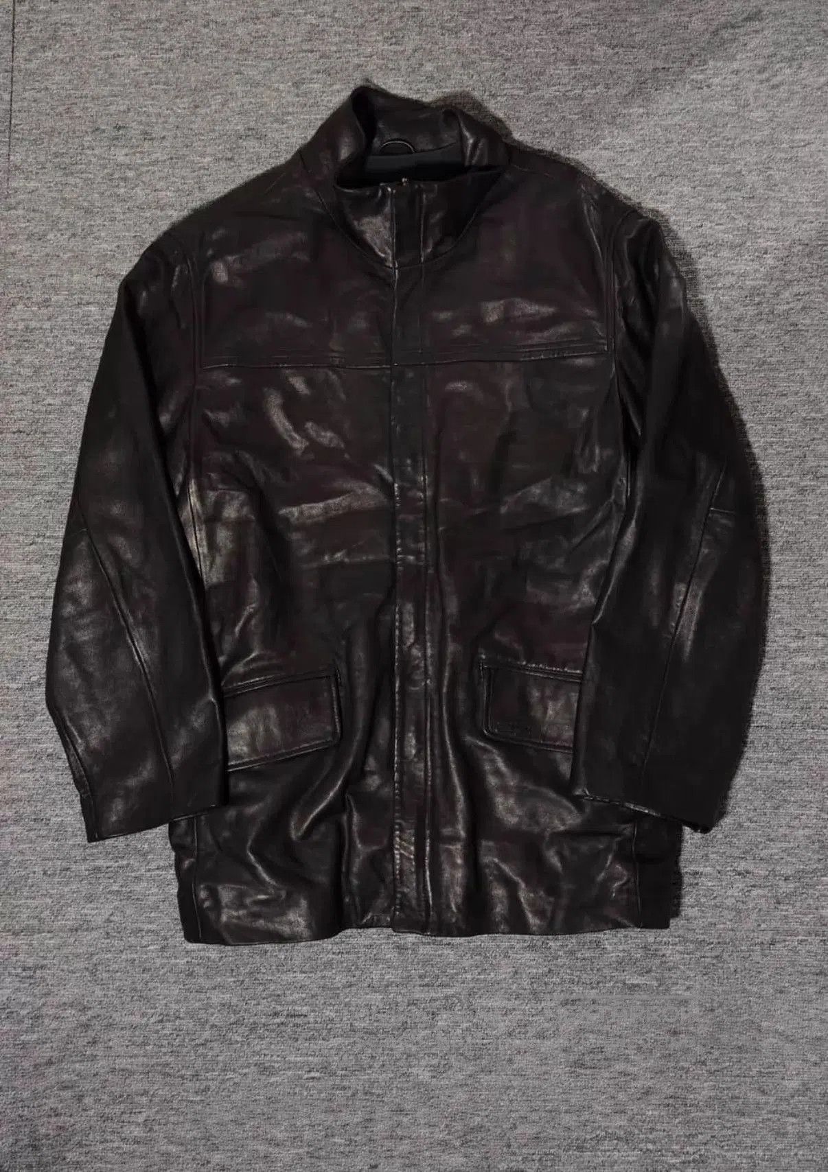 Balenciaga Black Leather Jacket with Zip Closure and Pockets . Size US L / EU 52-54 / 3 - 1 Thumbnail