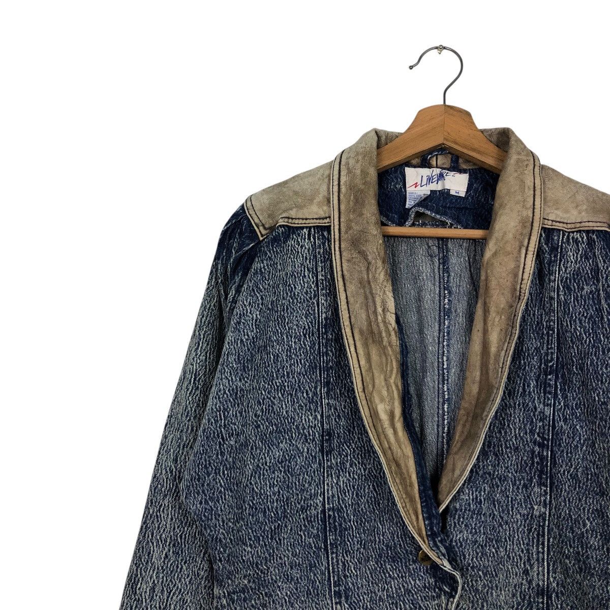 Japanese Brand 📌Vintage Cropped Biker Denim Jacket Livevire Issey Miyake Size US M / EU 48-50 / 2 - 8 Thumbnail