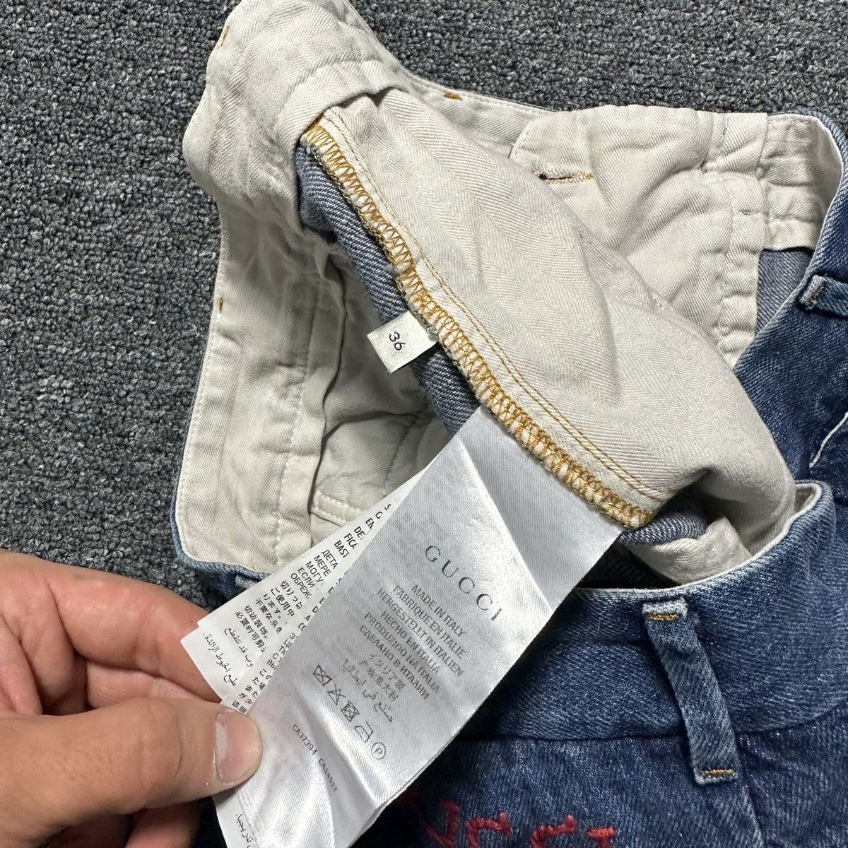 Gucci Gucci Logo Emboidered blue Jeans Size US 36 / EU 52 - 12 Thumbnail