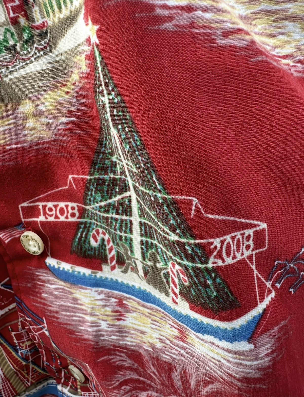 Reyn Spooner PreOwned Reyn Spooner Hawaiian Christmas Shirt Red Men's L Size US L / EU 52-54 / 3 - 4 Thumbnail