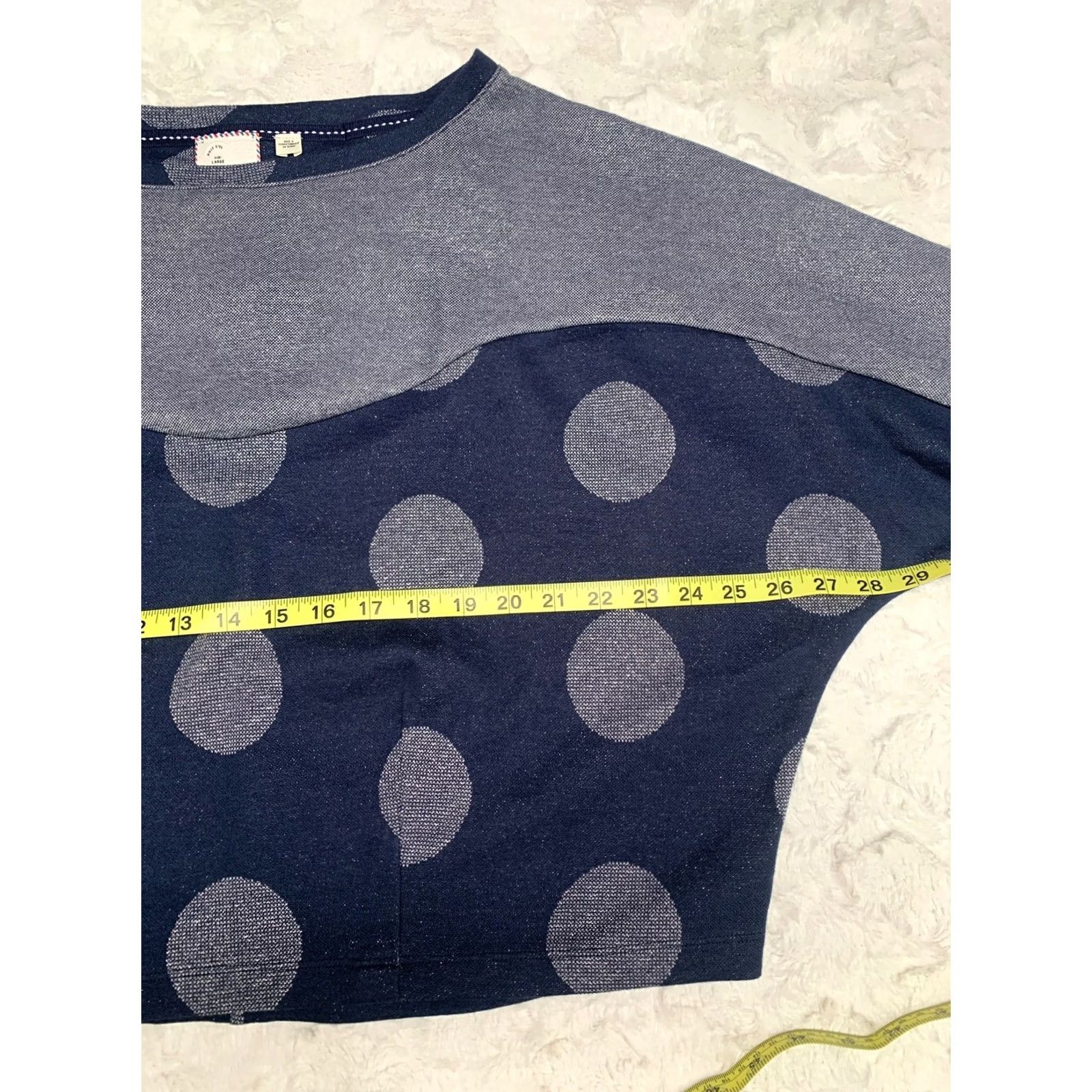 Anthropologie Anthropologie Postmark Women's Large Shirt Blue and Gray Crop Top Blouse Size L / US 10 / IT 46 - 3 Thumbnail