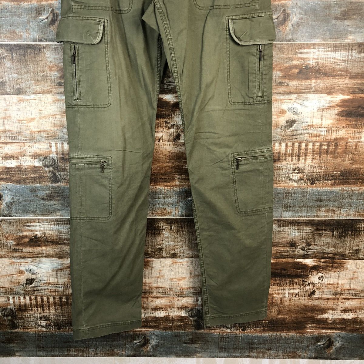 Japanese Brand DL Design Work Green Cargo Multipocket Pants #C634 Size US 31 - 6 Thumbnail