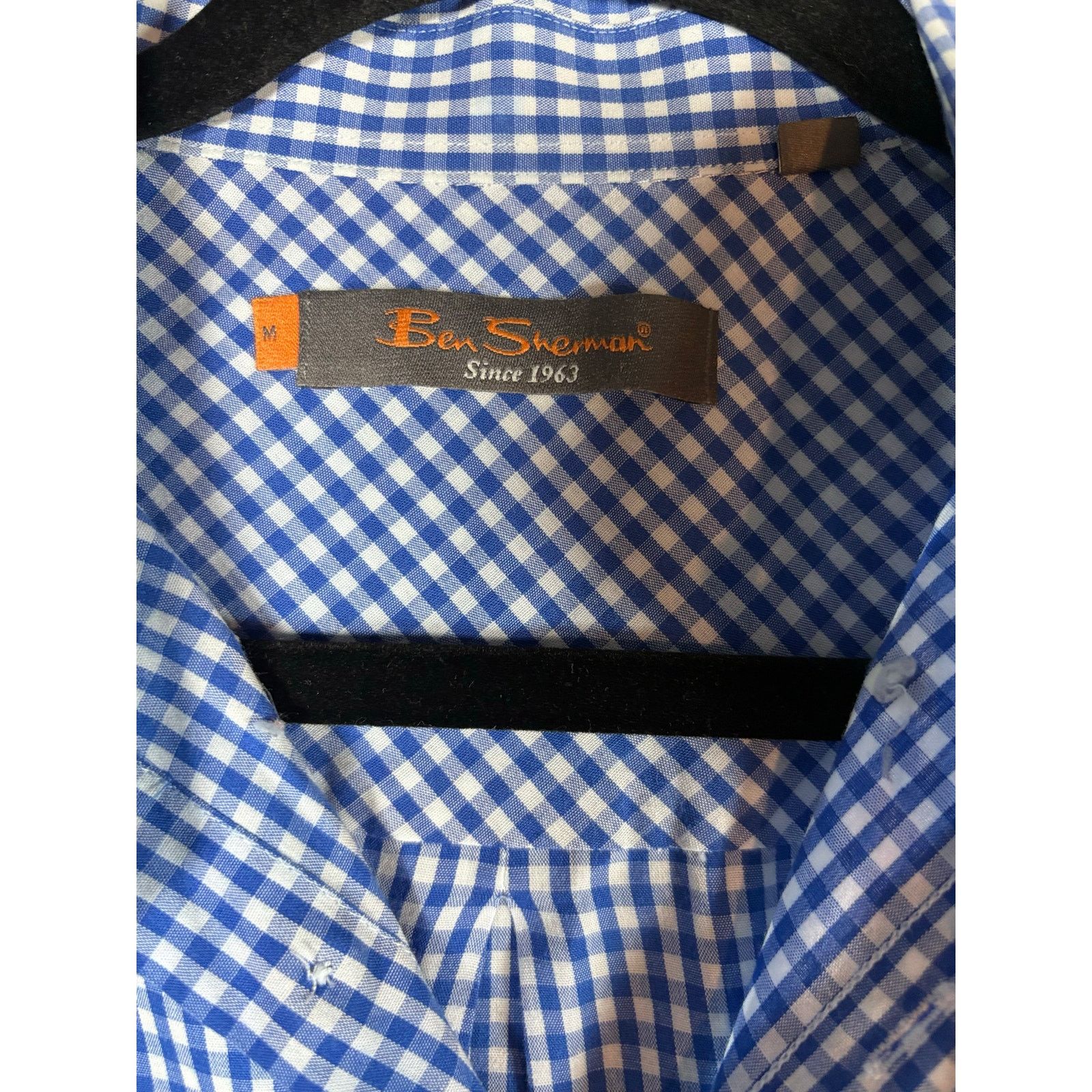 Ben Sherman Ben Sherman Blue Gingham Shirt Long Sleeve Size Medium #0483 Size US M / EU 48-50 / 2 - 3 Thumbnail