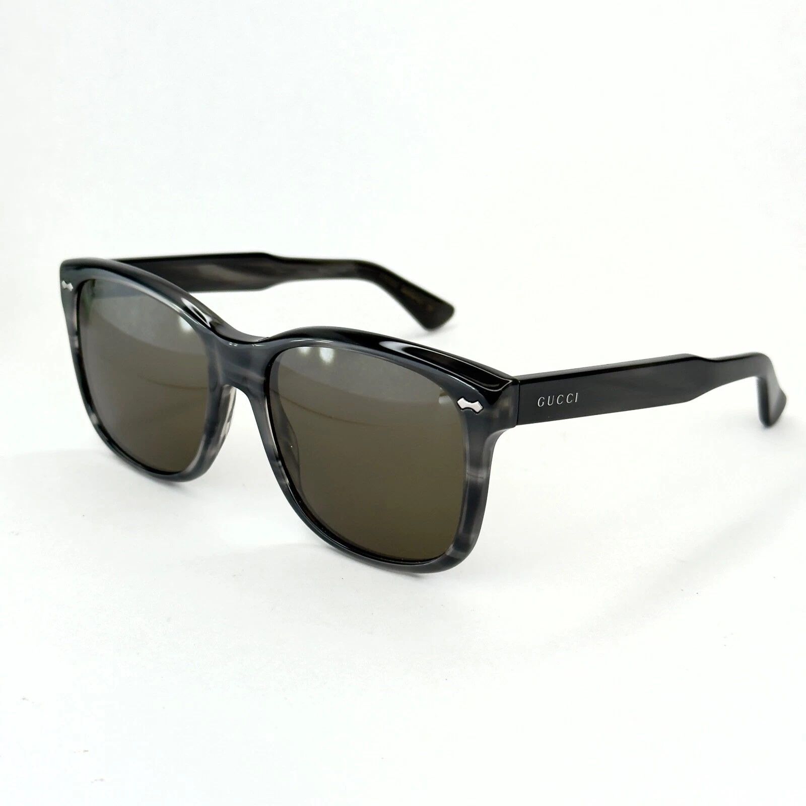 Gucci GUCCI GG0050S 0050 Classic Square Grey Horn Sunglasses 004 Size ONE SIZE - 6 Thumbnail