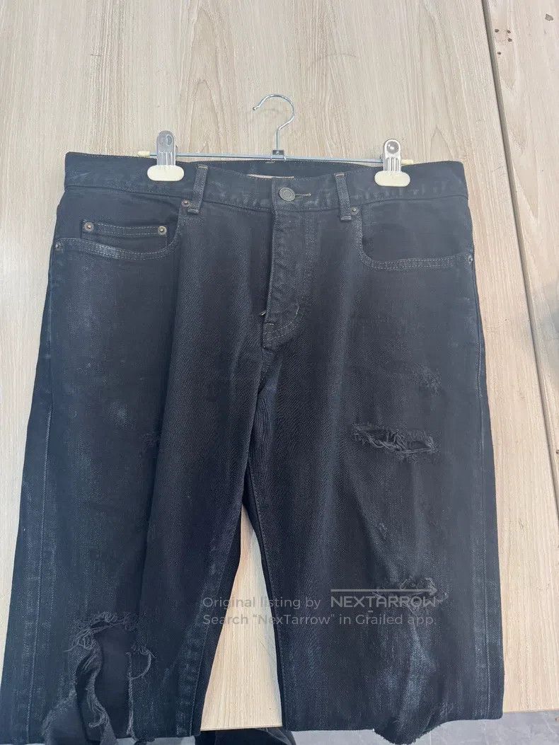 Saint Laurent Paris Saint Laurent Paris Black Large Destroyed Ripped Jeans Size US 32 / EU 48 - 3 Thumbnail