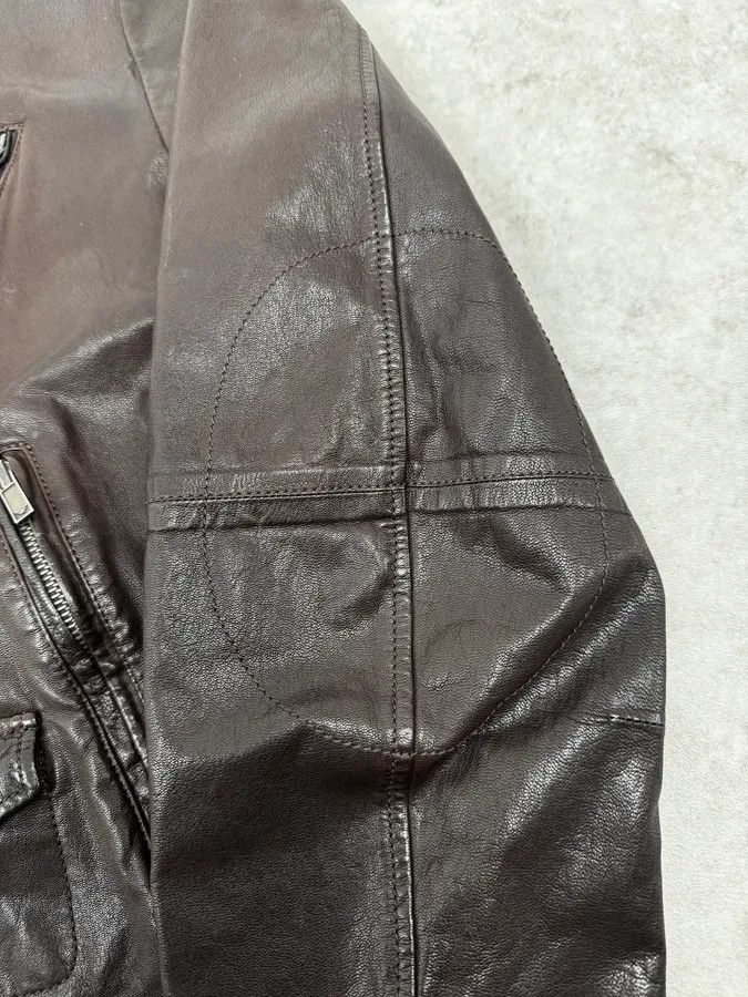 Armani 2000s Armani Brown Multi-Zips Leather Jacket Size US S / EU 44-46 / 1 - 9 Thumbnail