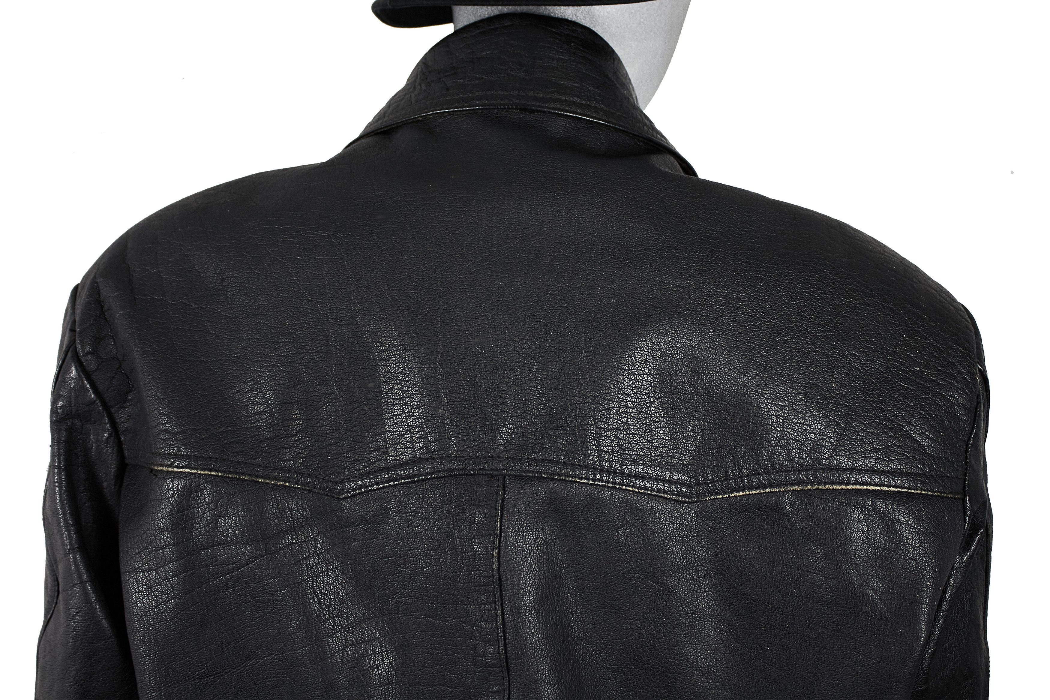 Vintage Vintage 80s Black Leather Motorcycle Biker Jacket Cafe Racer Size US L / EU 52-54 / 3 - 12 Thumbnail