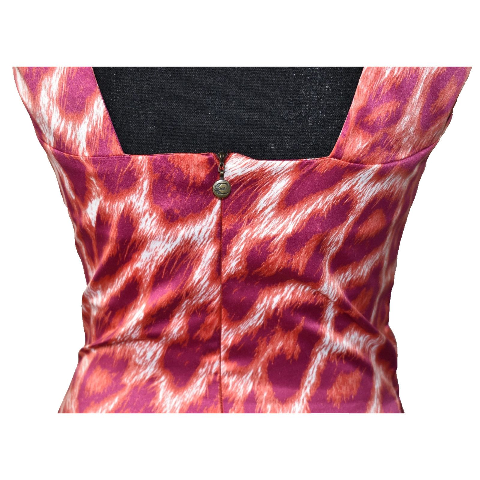 Just Cavalli JUST CAVALLI Red Leopard Signature Satin Fit Flare Dress 42 Size M / US 6-8 / IT 42-44 - 4 Thumbnail