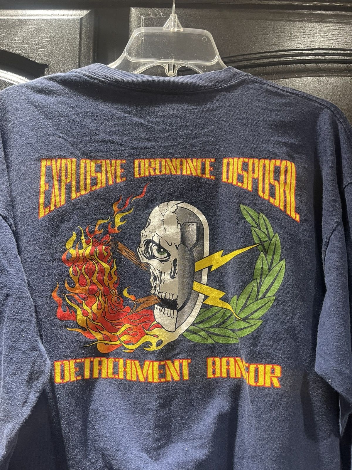 Fruit Of The Loom Vintage Navy Det Bagor Long Sleeve T Shirt Graphic on Back Size US XL / EU 56 / 4 - 5 Thumbnail