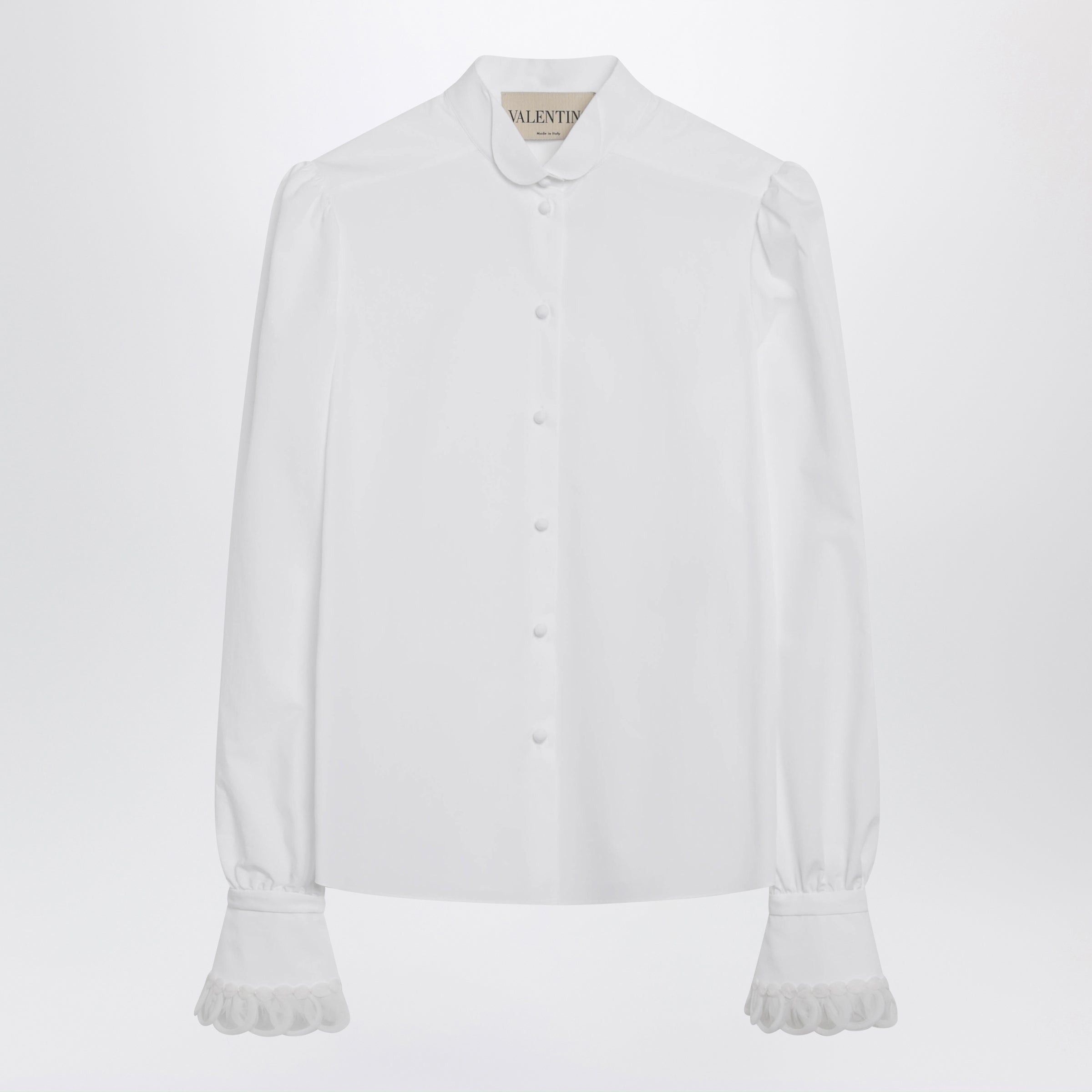 Valentino Valentino White Cotton Poplin Shirt Size M / US 6-8 / IT 42-44 - 1 Thumbnail