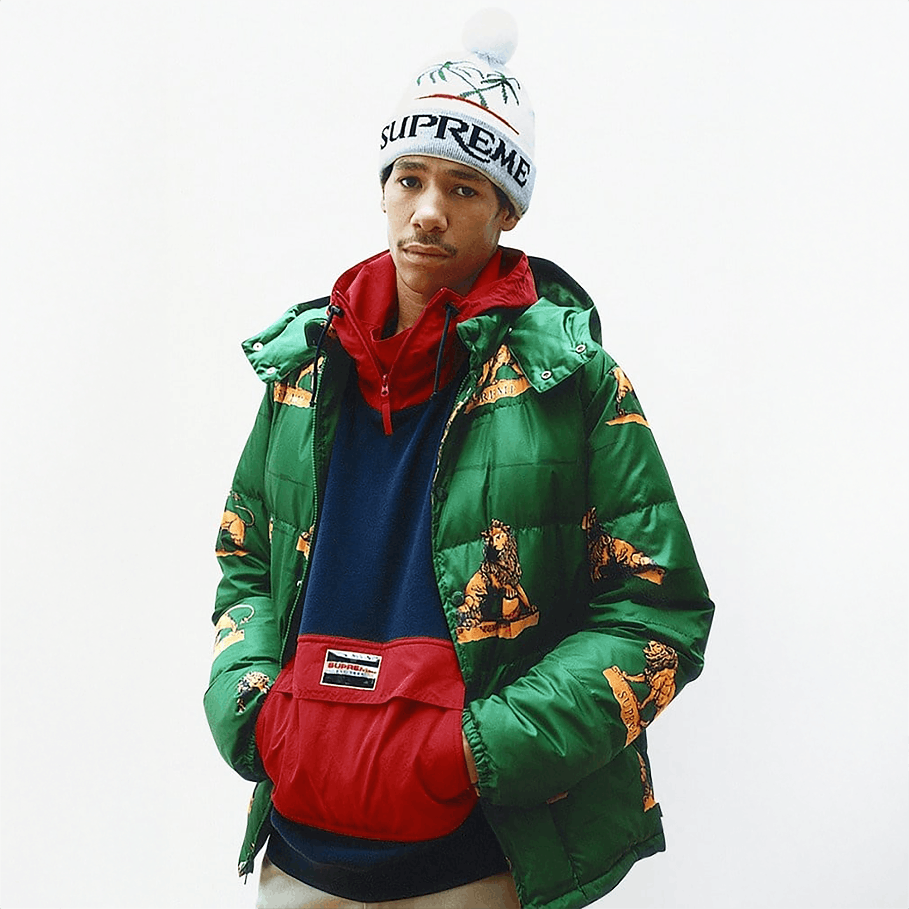 Supreme FW13 Lions Puffy Down Jacket Size US L / EU 52-54 / 3 - 2 Thumbnail