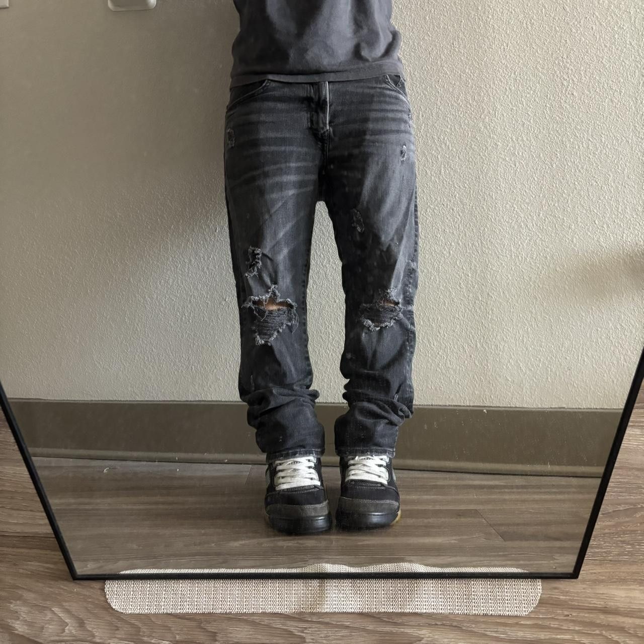 Japanese Brand Crazy Vintage Y2K/2000s Grunge Black Distressed Skinny Denim Jeans! 34x30 Size US 34 / EU 50 - 1 Thumbnail