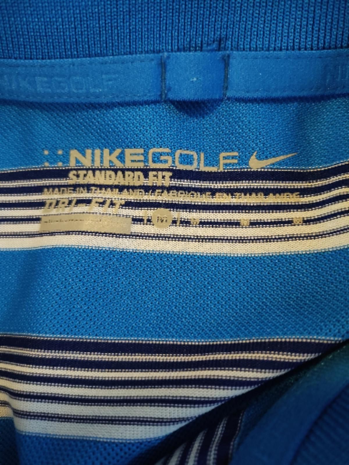 Nike Nike Golf Dry-Fit Polo Shirt Men's Blue Striped Size Medium Size US M / EU 48-50 / 2 - 6 Thumbnail