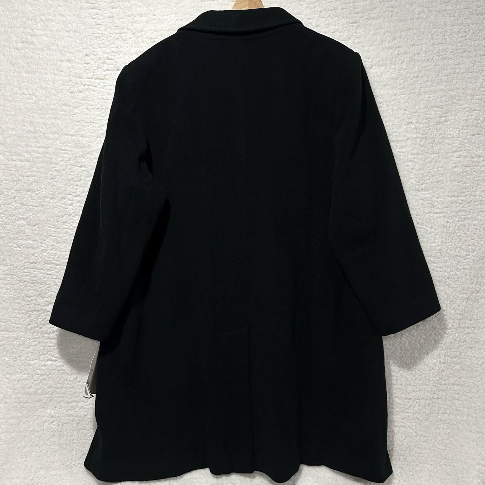 Vintage Marvin Richards Coat Women’s 2X Black 100% Wool 3 Button Front Lined Dry Clean 100% Acetate USA Made NWT Christmas City Fall Winter Size XXL / US 16-18 / IT 52-54 - 2 Thumbnail