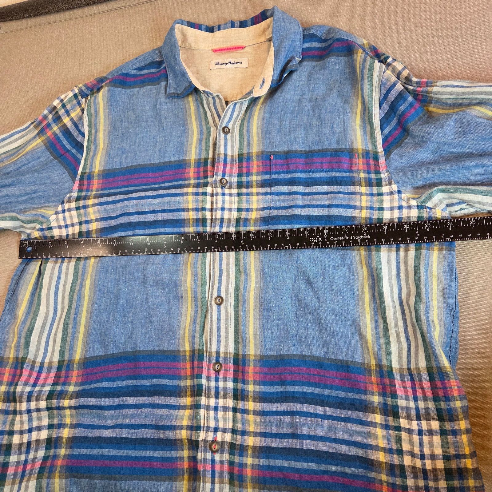 Tommy Bahama Tommy Bahama Linen Plaid Button Shirt XL Size US XL / EU 56 / 4 - 7 Thumbnail