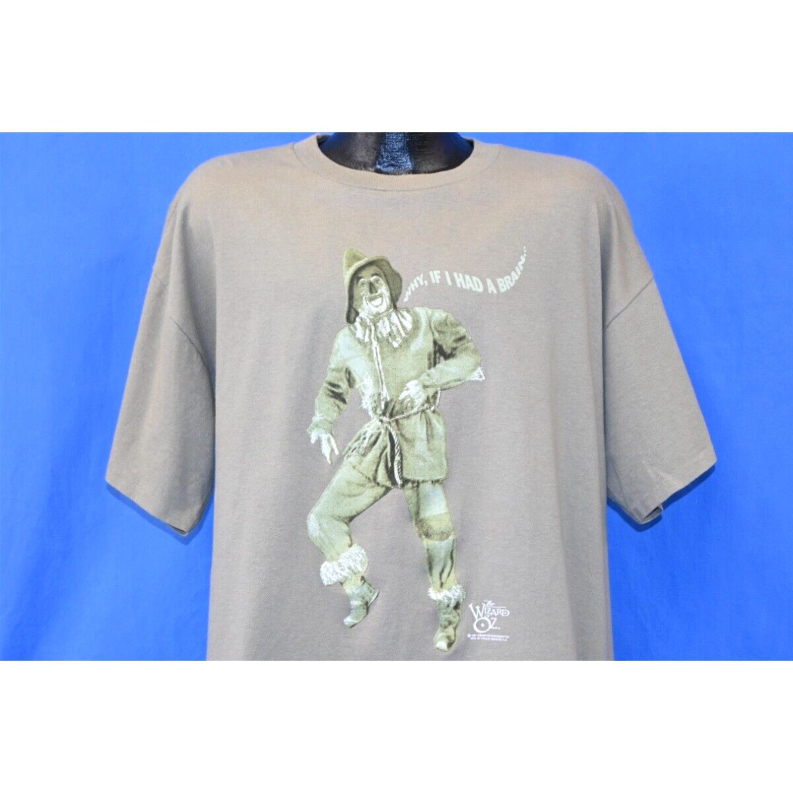 image of Vintage 90's Wizard Of Oz Scarecrow If I Had A Brain Stanley Desantis T-Shirt XL in White, Men's