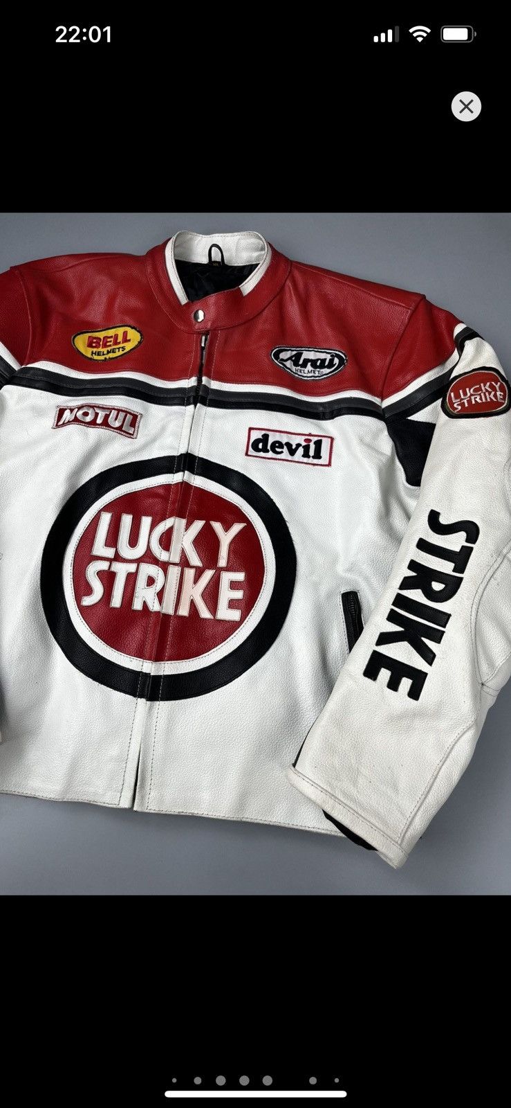 Vintage Vintage Lucky strike 90s Leather Jacket size xl Size US XL / EU 56 / 4 - 7 Thumbnail