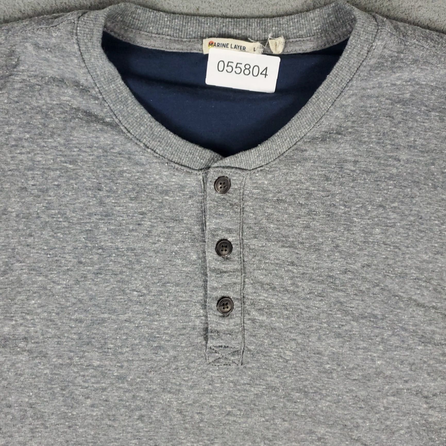 Marine Layer MARINE LAYER T SHIRT Mens Large Gray Thermal Henley Long Sleeve Casual Athletic Knit Logo Tee Adult L Gray, 90s/Modern Sports Outdoor Theme Mens Size US L / EU 52-54 / 3 - 2 Thumbnail
