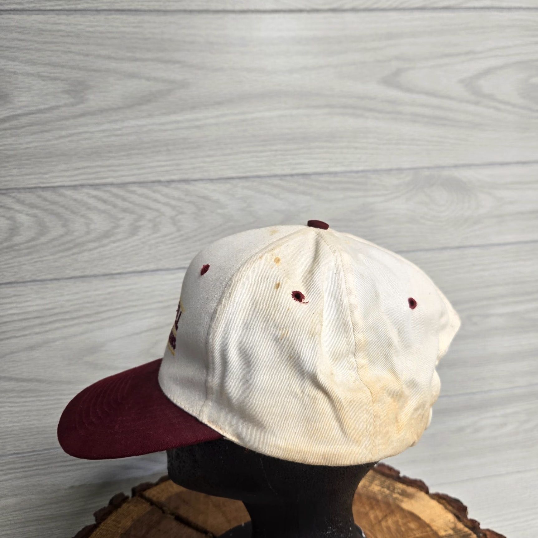 Vintage Hubbell "Wiring Device - Kellems" Tan Baseball Hat Cap Snapback Adult Adjustable Hat Beige Cotton Canvas Logo Size ONE SIZE - 4 Thumbnail
