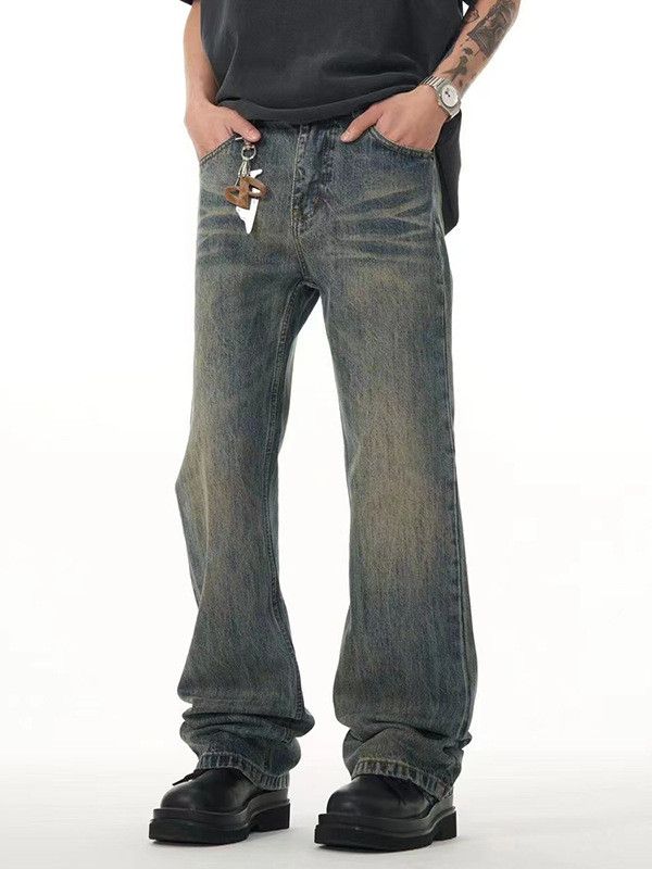 Jean Men's washed distressed blue flared jeans Size US 32 / EU 48 - 1 Thumbnail